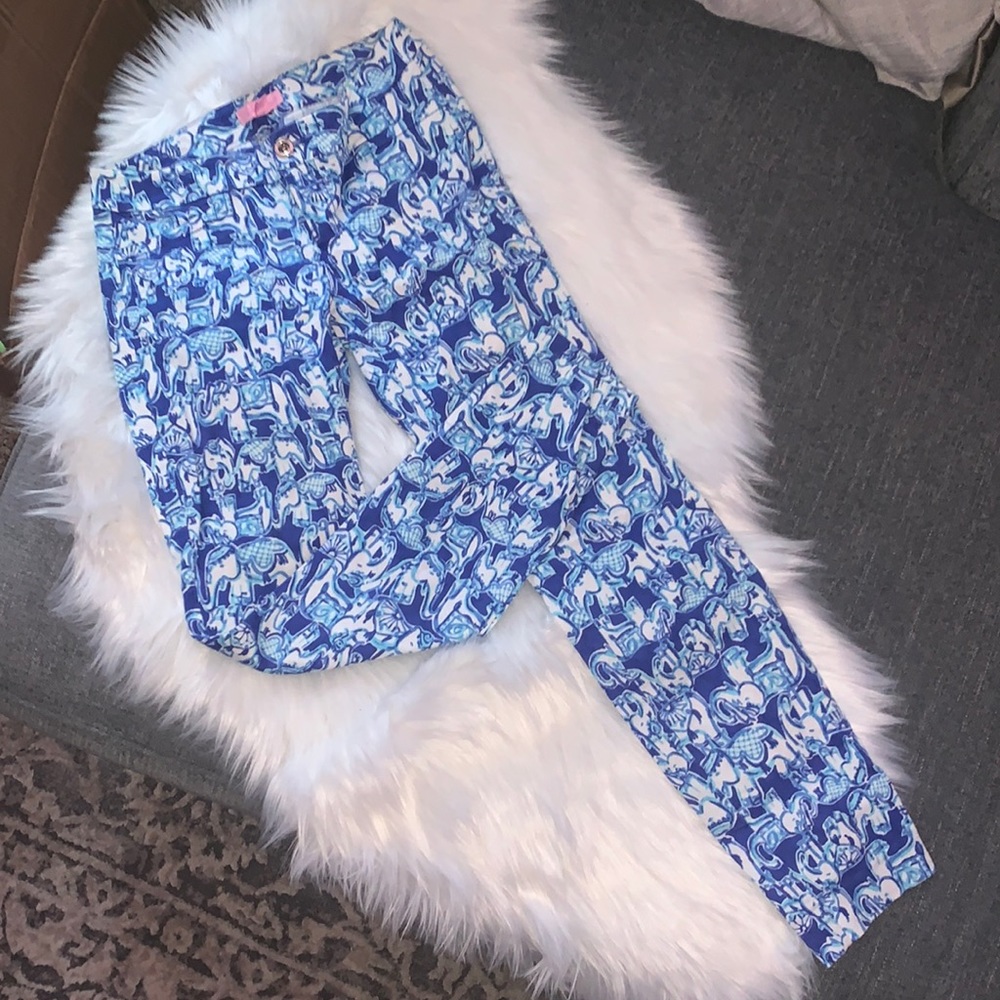 Lilly Pulitzer Kelly pants elephant pattern size 00